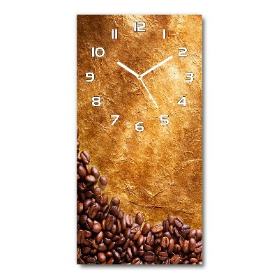 Horloge verticale en verre Grains de café