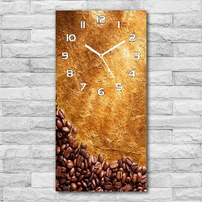 Horloge verticale en verre Grains de café