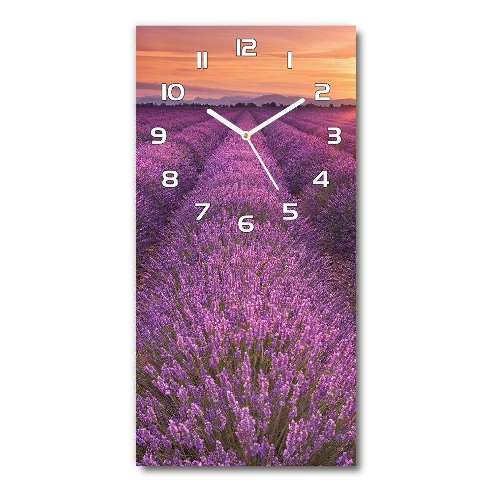 Horloge rectangulaire verticale Champ de lavande