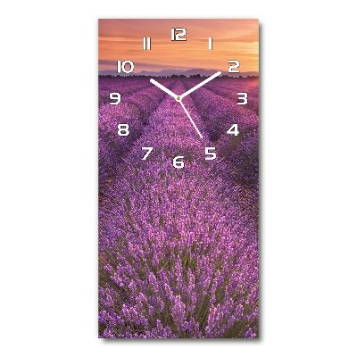 Horloge rectangulaire verticale Champ de lavande