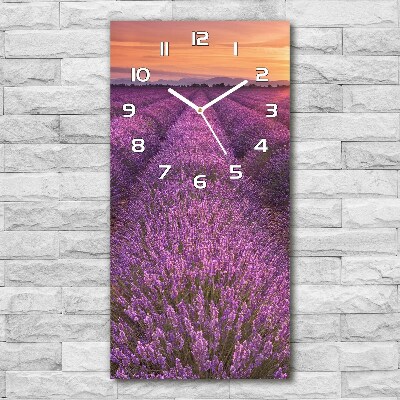 Horloge rectangulaire verticale Champ de lavande