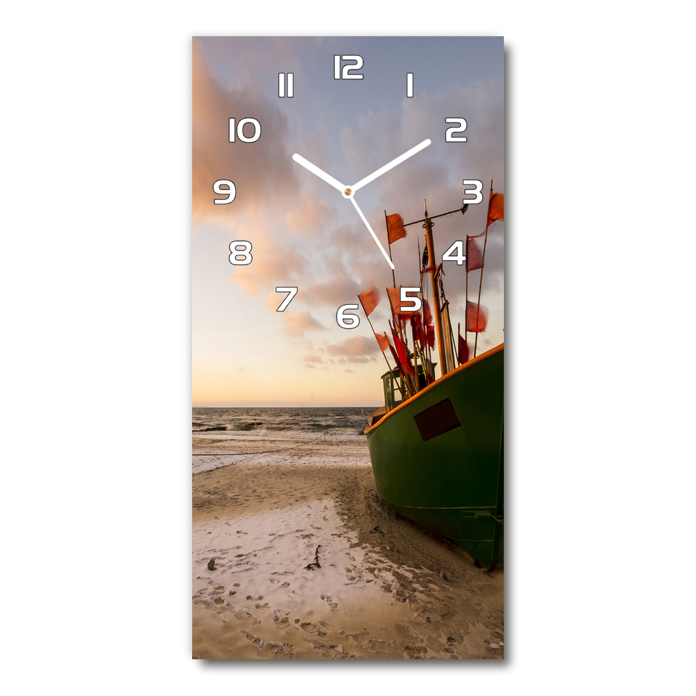 Horloge rectangulaire verticale Bateau de pêche