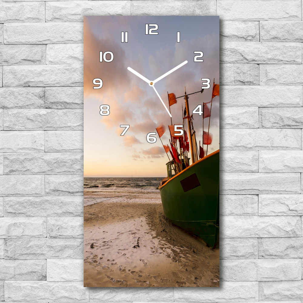 Horloge rectangulaire verticale Bateau de pêche