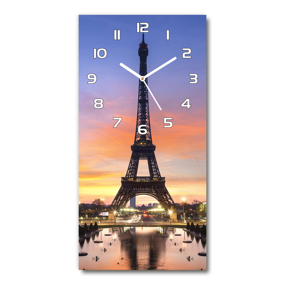 Horloge rectangulaire verticale Tour Eiffel Paris