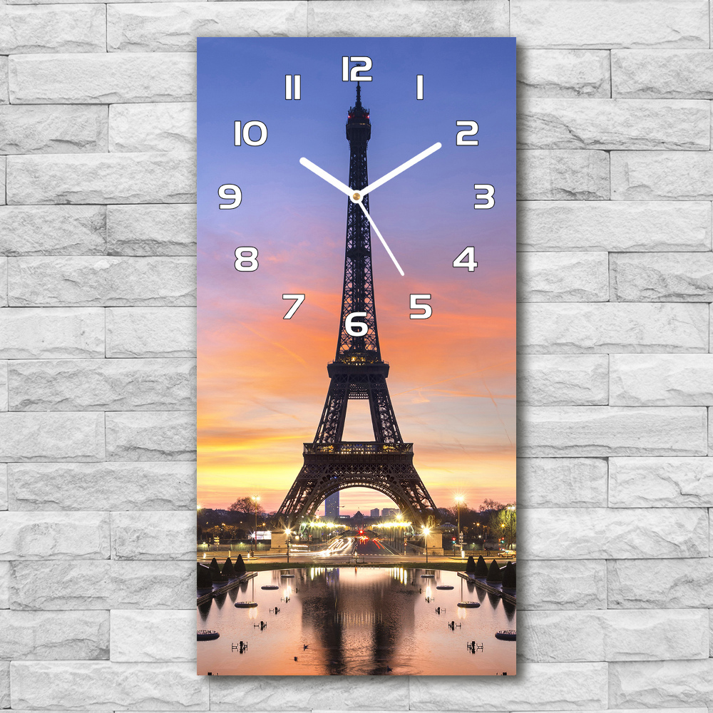 Horloge rectangulaire verticale Tour Eiffel Paris