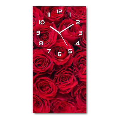 Horloge verticale en verre Rose rouge