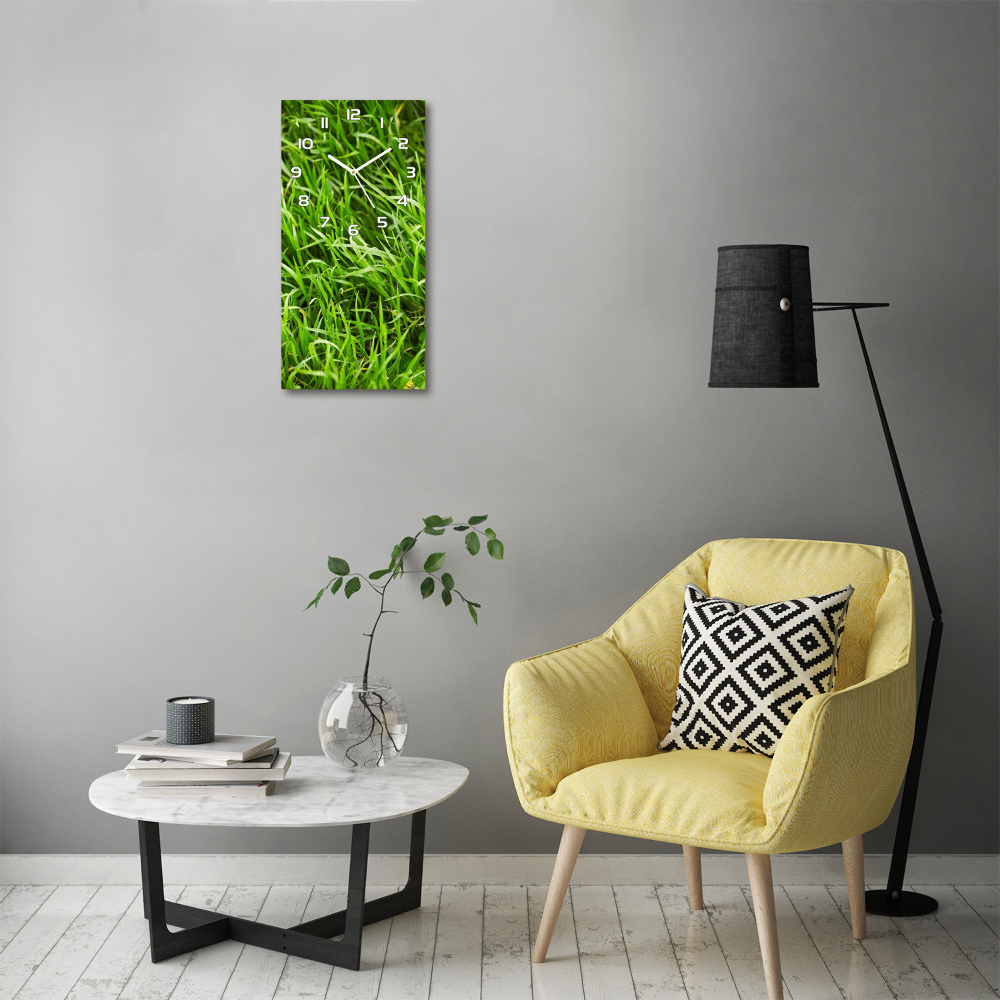 Horloge murale verticale Herbe