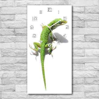 Horloge murale verticale Lézard vert