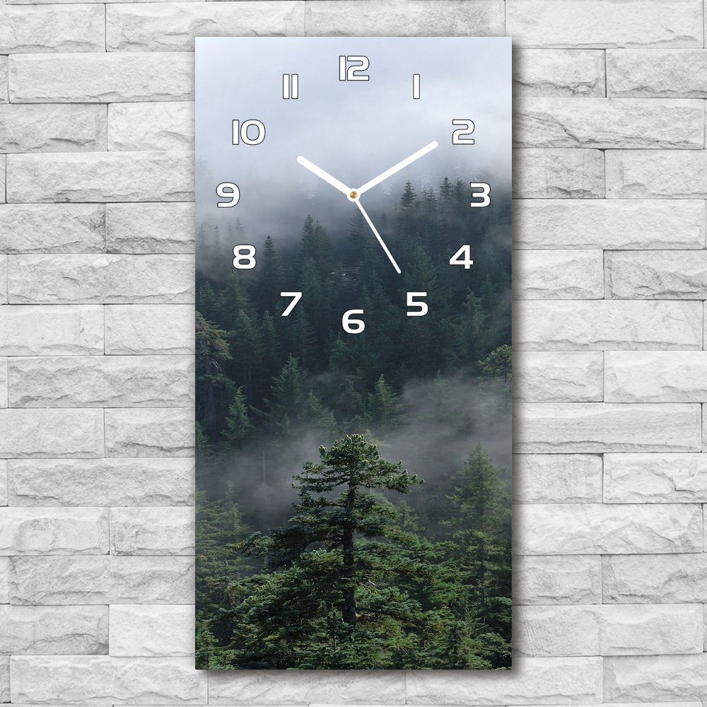 Horloge murale verticale Brouillard sur la forêt