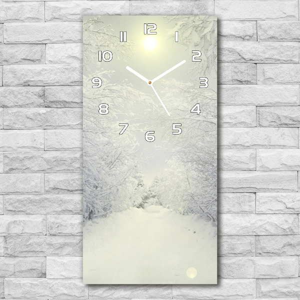 Horloge murale verticale Forêt d'hiver