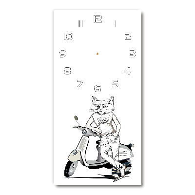 Horloge murale en verre rectangulaire Homme-chat