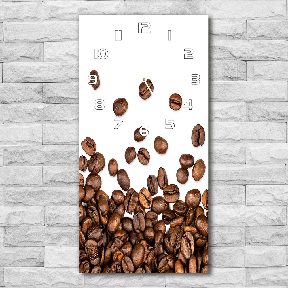 Horloge rectangulaire verticale Grains de café