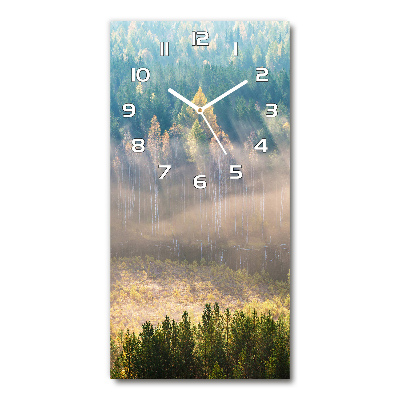 Horloge murale verticale Brume sur la forêt