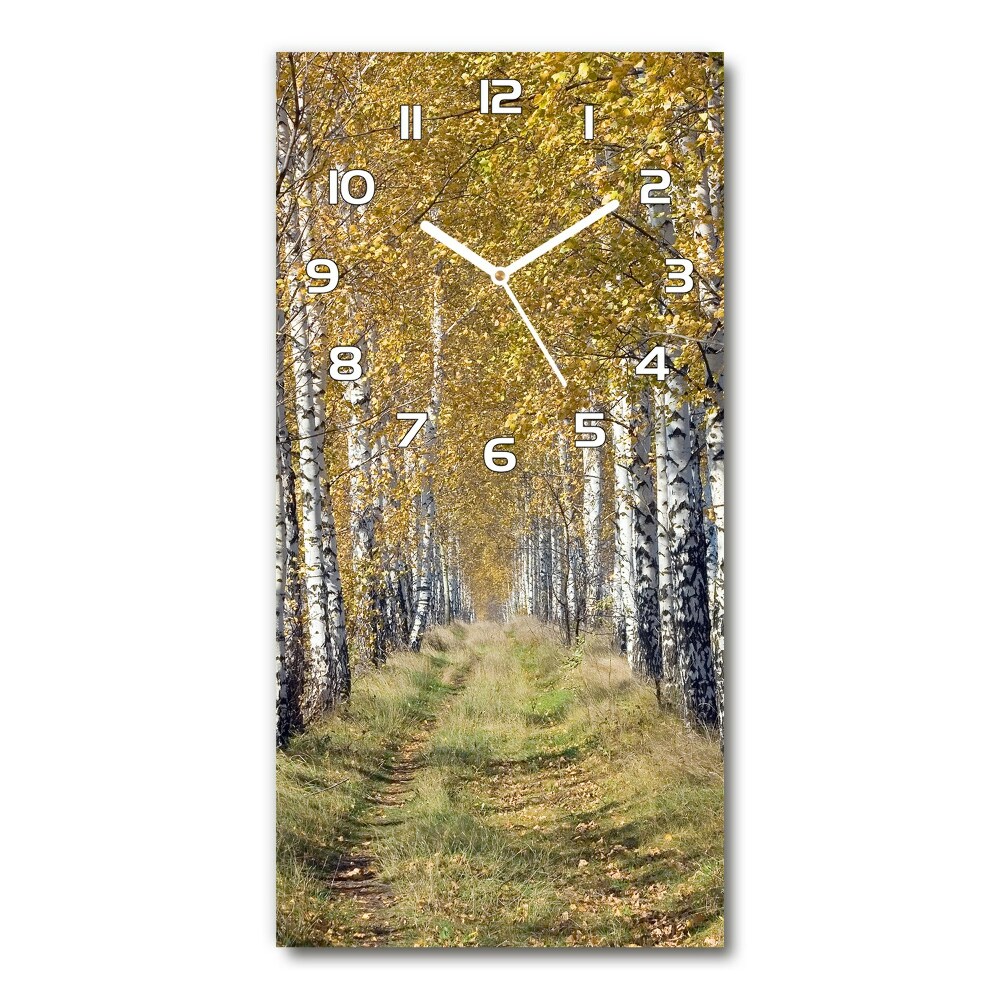 Horloge rectangulaire verticale Forêt de bouleaux