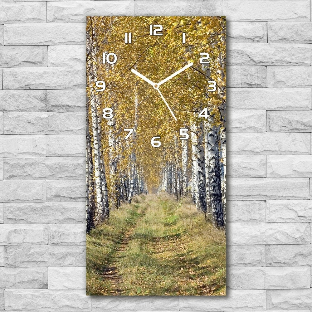 Horloge rectangulaire verticale Forêt de bouleaux