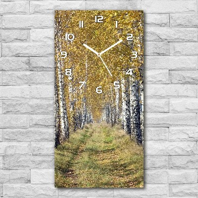 Horloge rectangulaire verticale Forêt de bouleaux