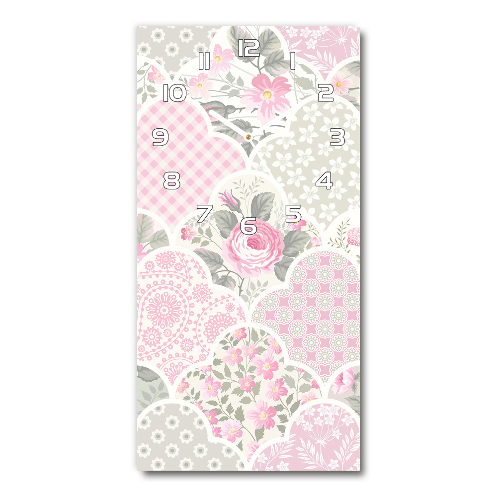 Horloge rectangulaire verticale Roses