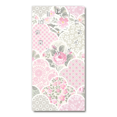 Horloge rectangulaire verticale Roses