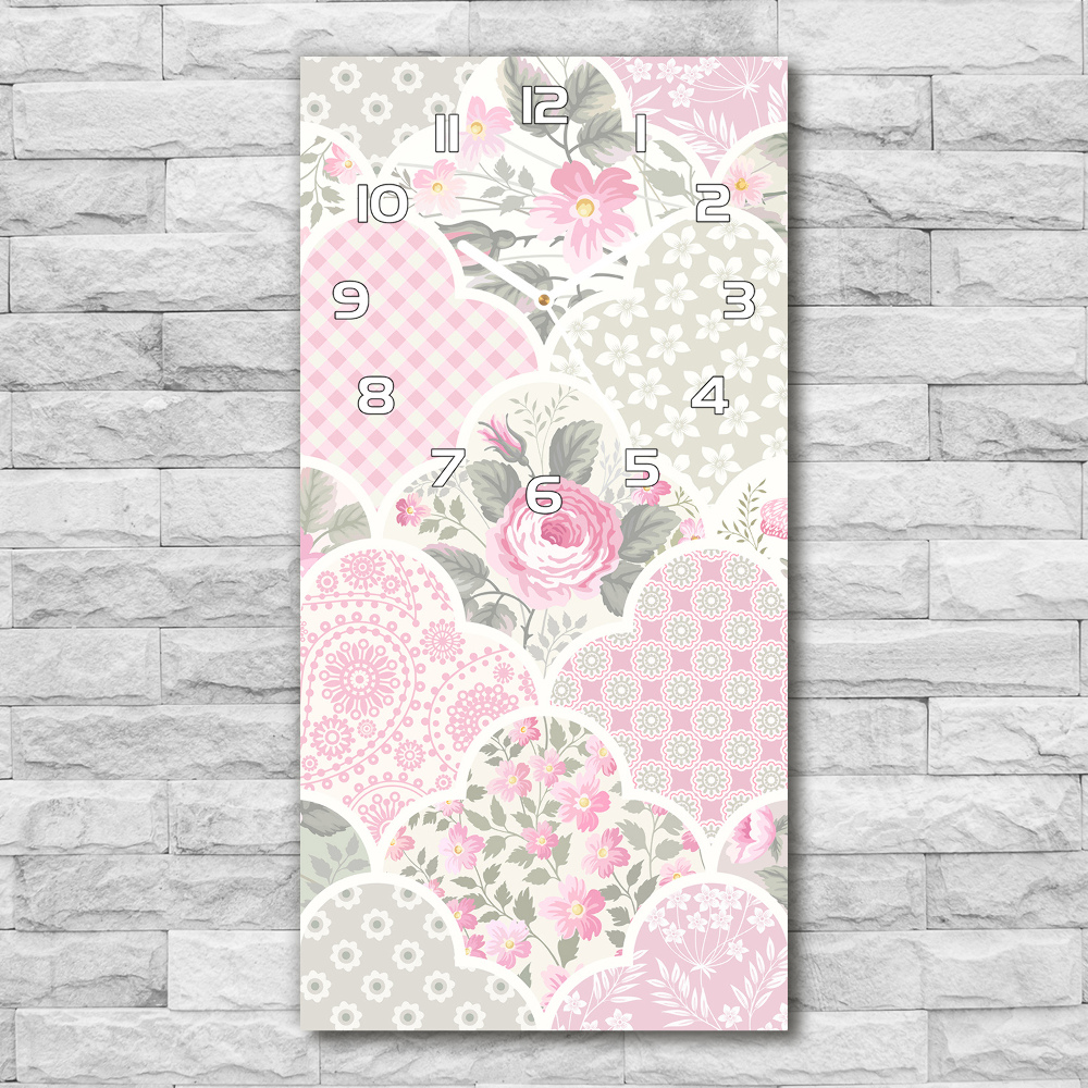 Horloge rectangulaire verticale Roses