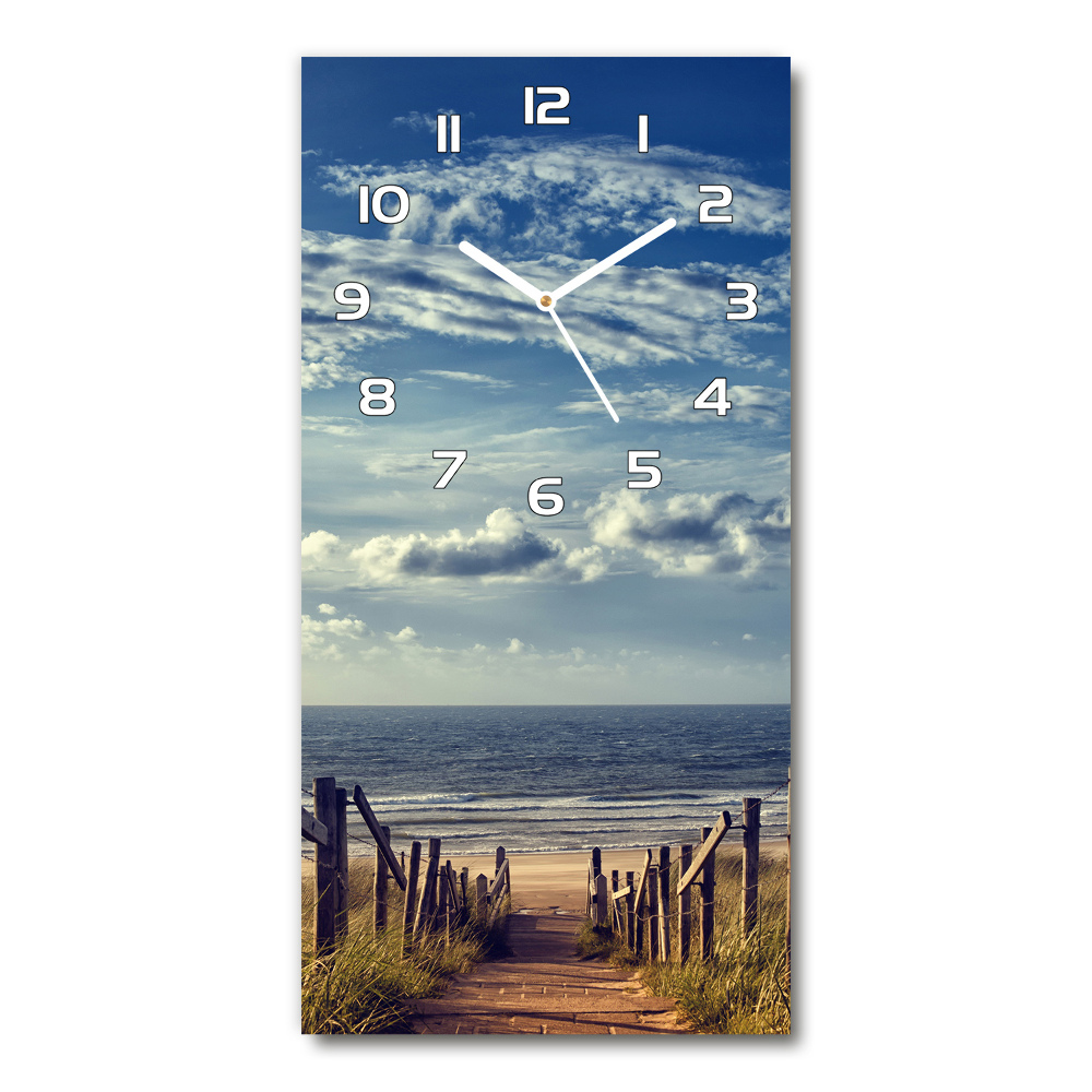 Horloge murale en verre rectangulaire Chemin de la plage