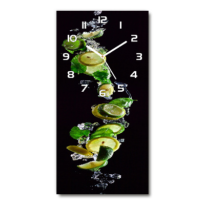 Horloge verticale en verre Limes et citrons