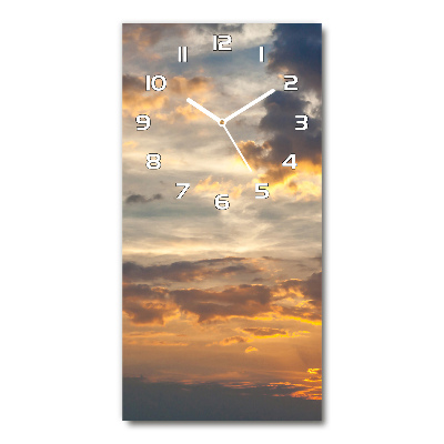 Horloge murale verticale Ciel au coucher du soleil