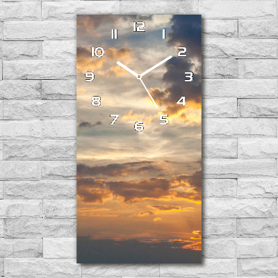 Horloge murale verticale Ciel au coucher du soleil