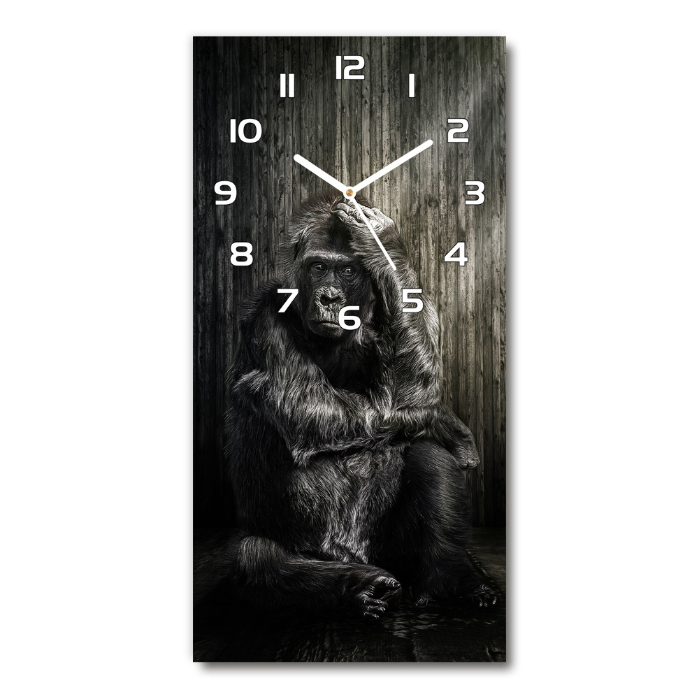 Horloge verticale en verre Gorille