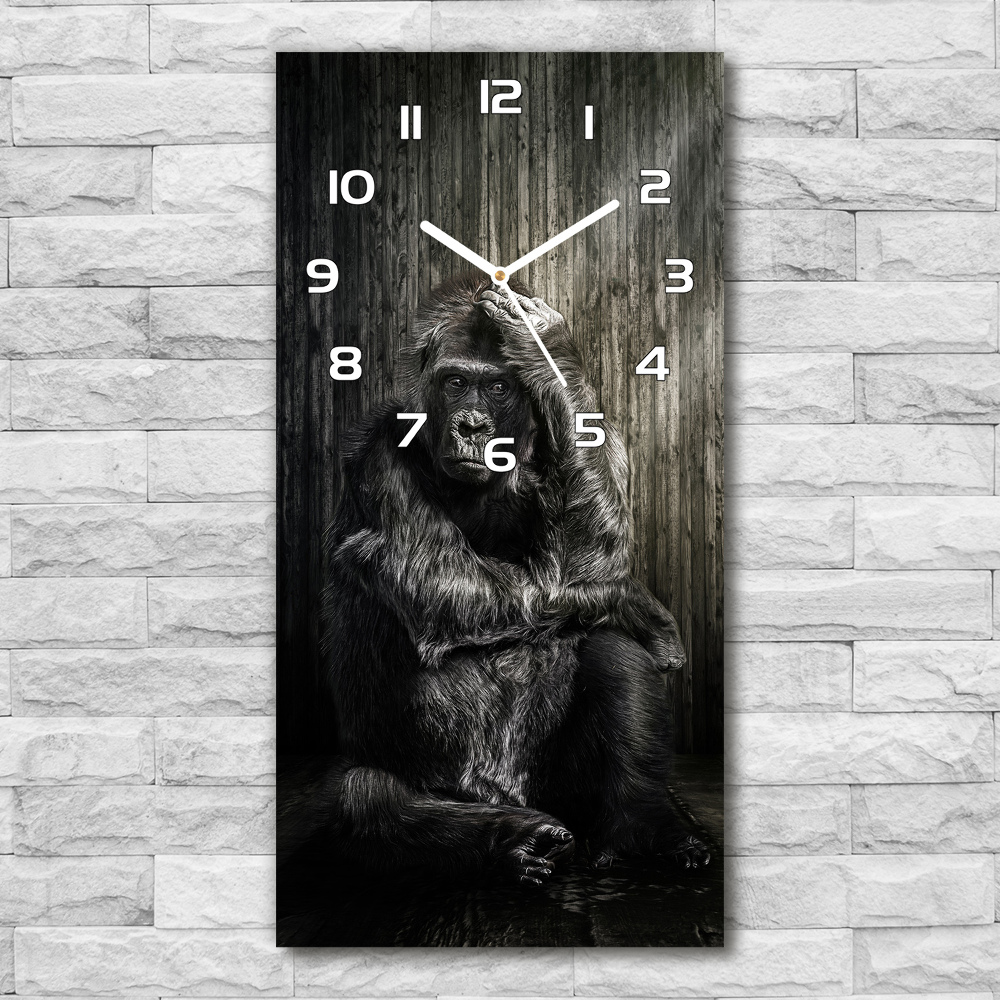 Horloge verticale en verre Gorille