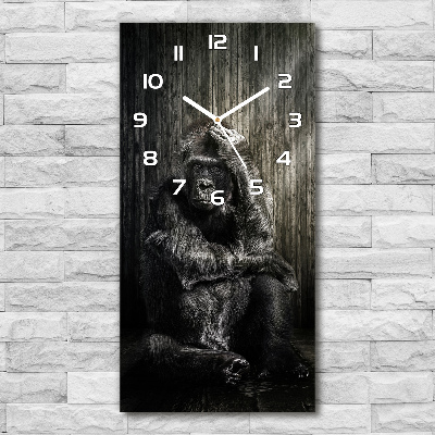 Horloge verticale en verre Gorille