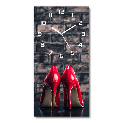 Horloge verticale en verre Talons aiguilles rouges