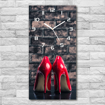 Horloge verticale en verre Talons aiguilles rouges