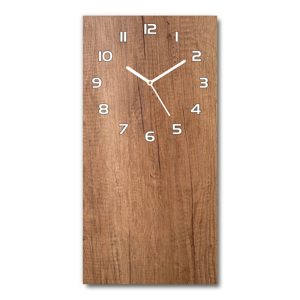 Horloge murale verticale Fond en bois