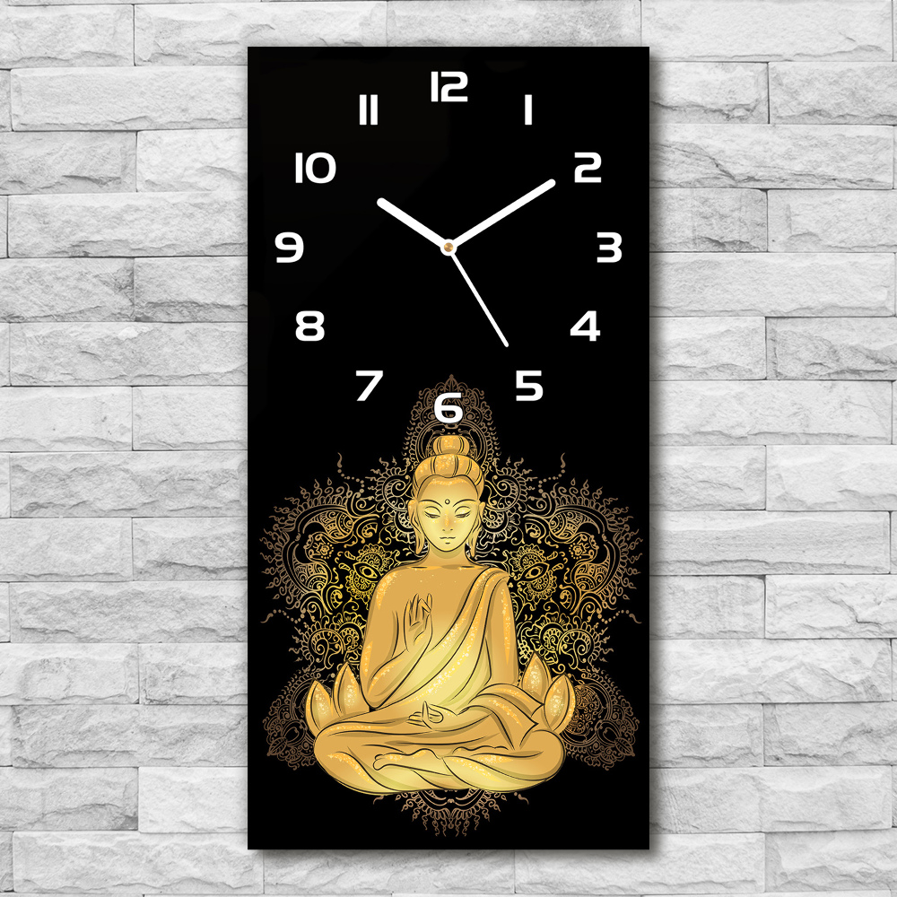 Horloge murale verticale Bouddha et mandala
