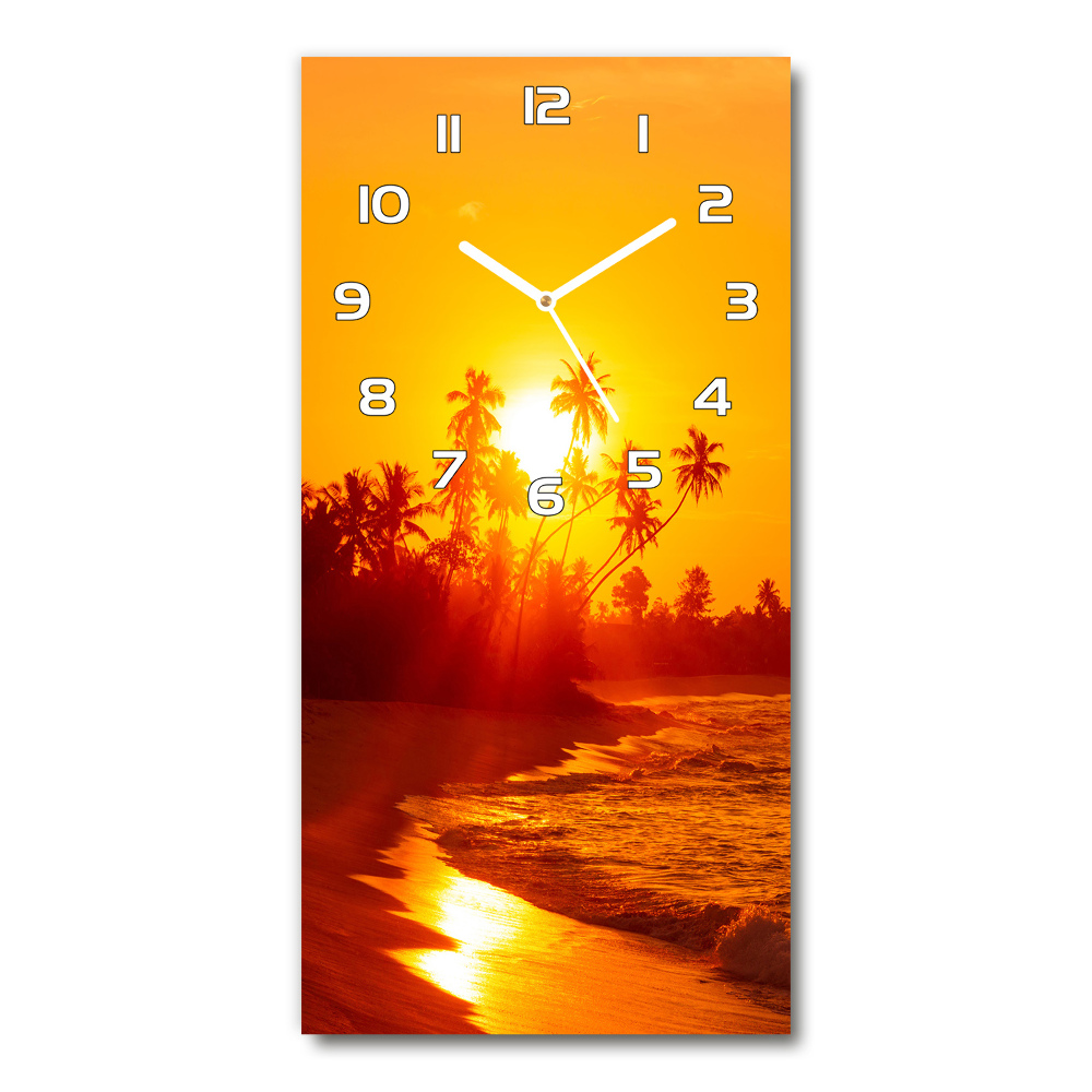 Horloge rectangulaire verticale Plage tropicale