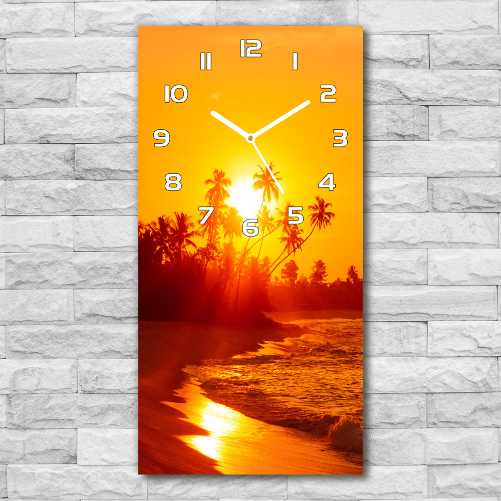 Horloge rectangulaire verticale Plage tropicale