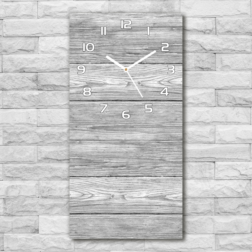 Horloge murale en verre rectangulaire Fond en bois