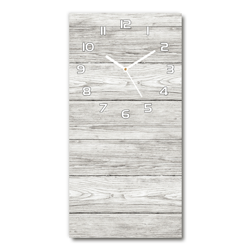 Horloge murale en verre rectangulaire Motif en bois gris