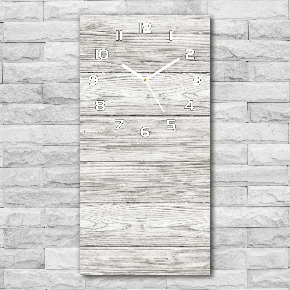 Horloge murale en verre rectangulaire Motif en bois gris