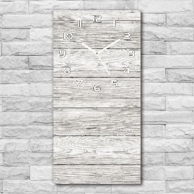 Horloge murale en verre rectangulaire Motif en bois gris