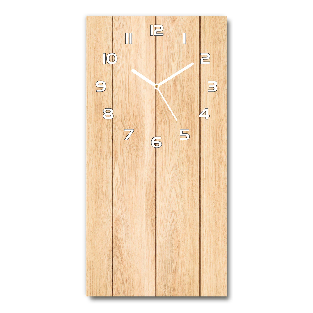 Horloge verticale en verre Fond en bois