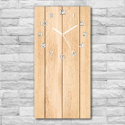 Horloge verticale en verre Fond en bois