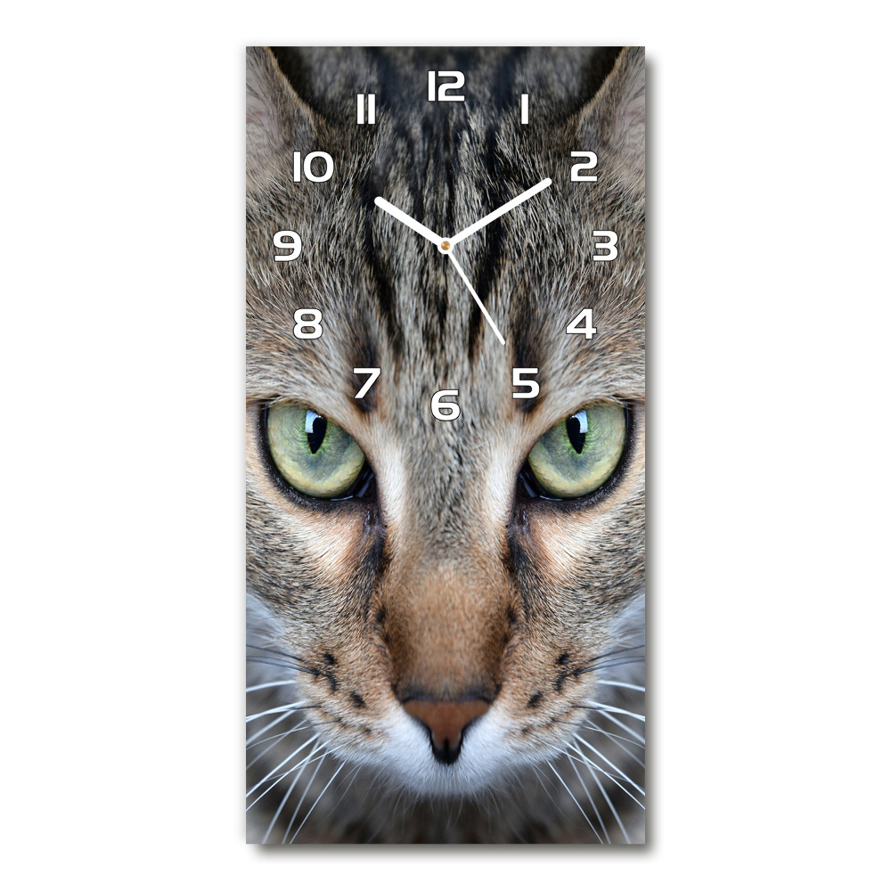 Horloge murale verticale Yeux de chat