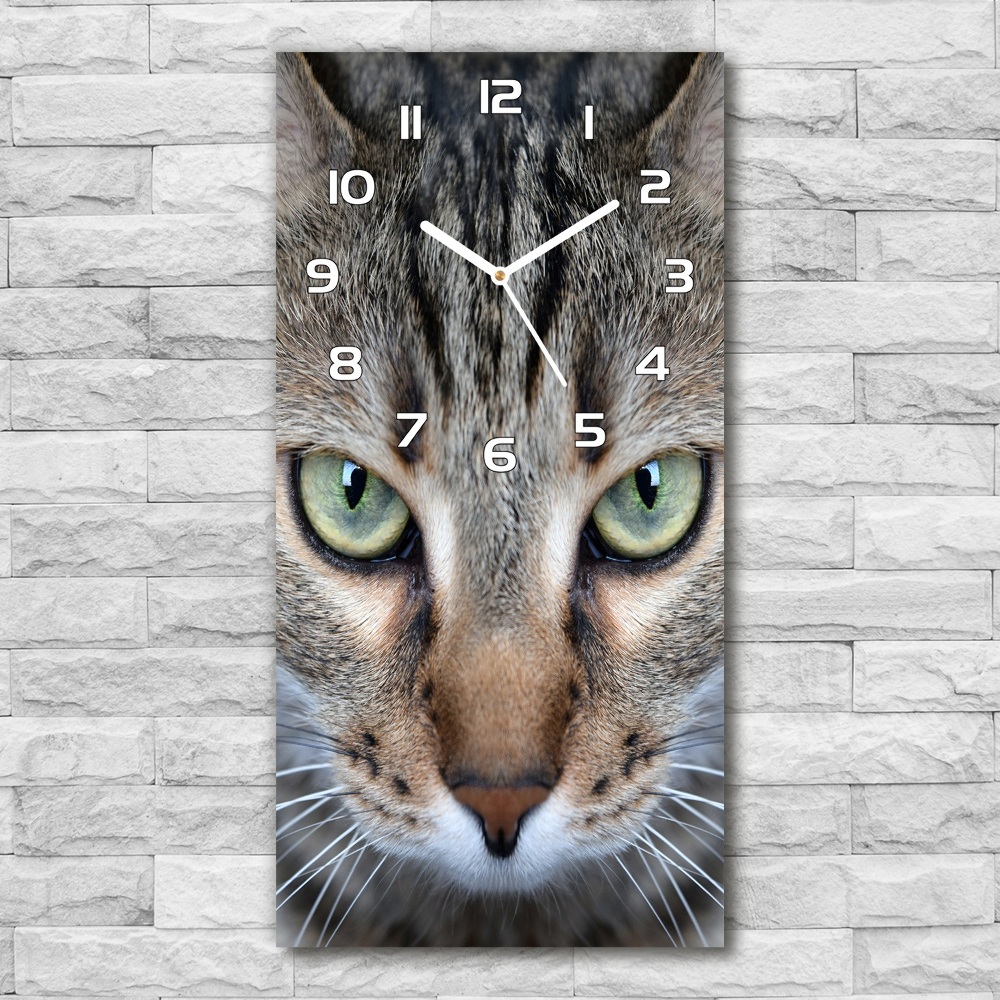 Horloge murale verticale Yeux de chat