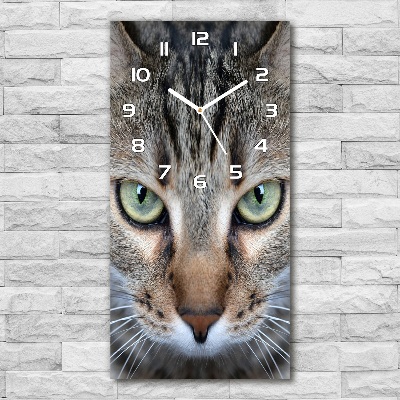 Horloge murale verticale Yeux de chat