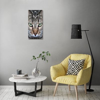 Horloge murale verticale Yeux de chat