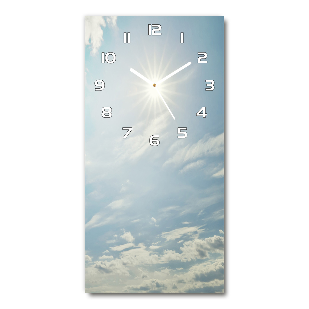 Horloge rectangulaire verticale Soleil dans le ciel