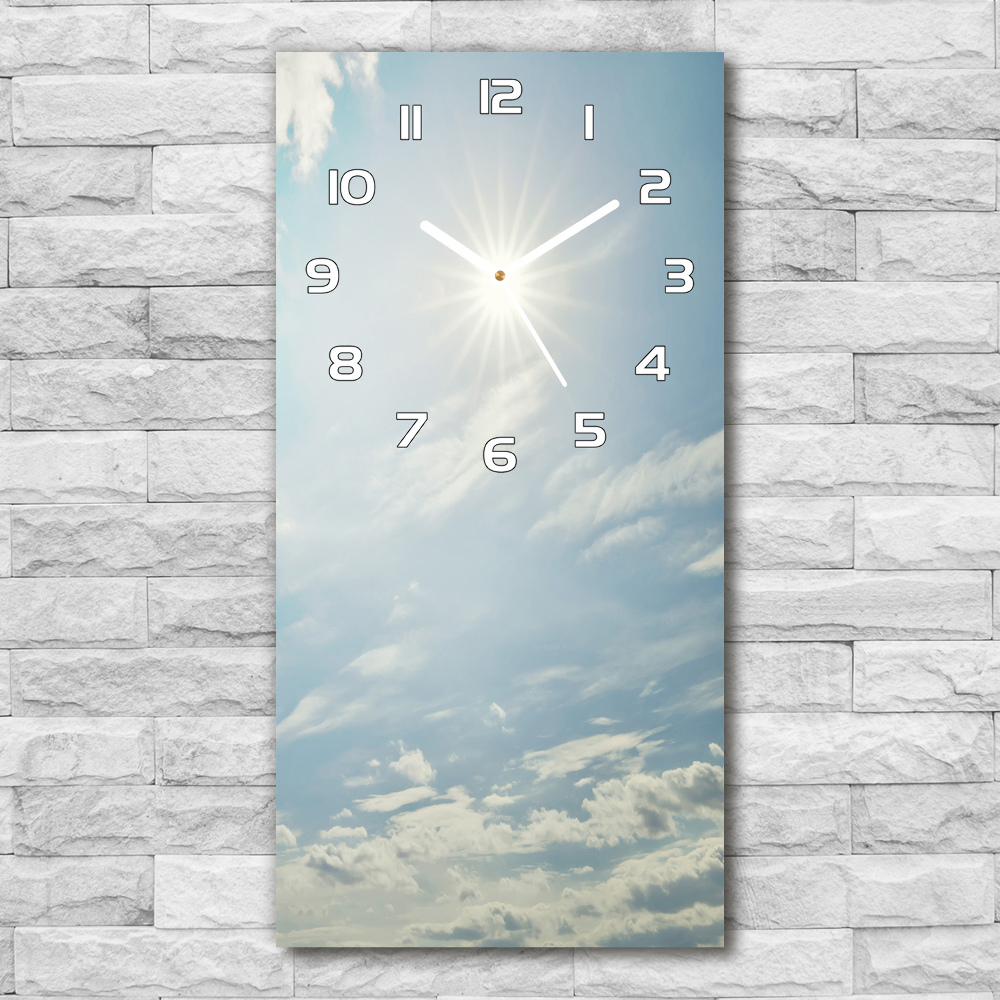 Horloge rectangulaire verticale Soleil dans le ciel