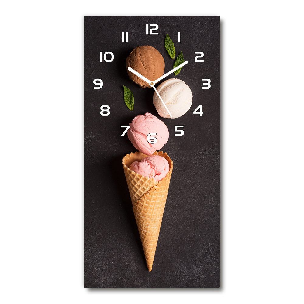 Horloge verticale en verre Glace en gaufrette