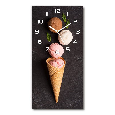 Horloge verticale en verre Glace en gaufrette